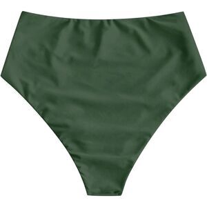 ZAFUL Army Green High Waisted Ruched Tummy Control Bikini Bottoms Sz L